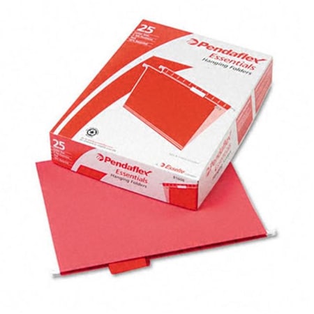 Pendaflex 81608 Hanging File Folders- 1/5 Tab- Letter- Red- 25/Box